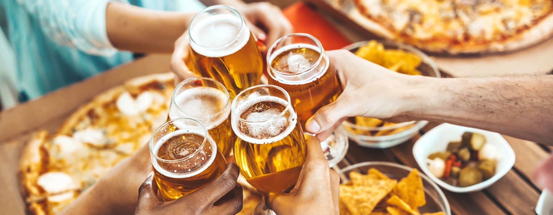 people enjoying food and drinks