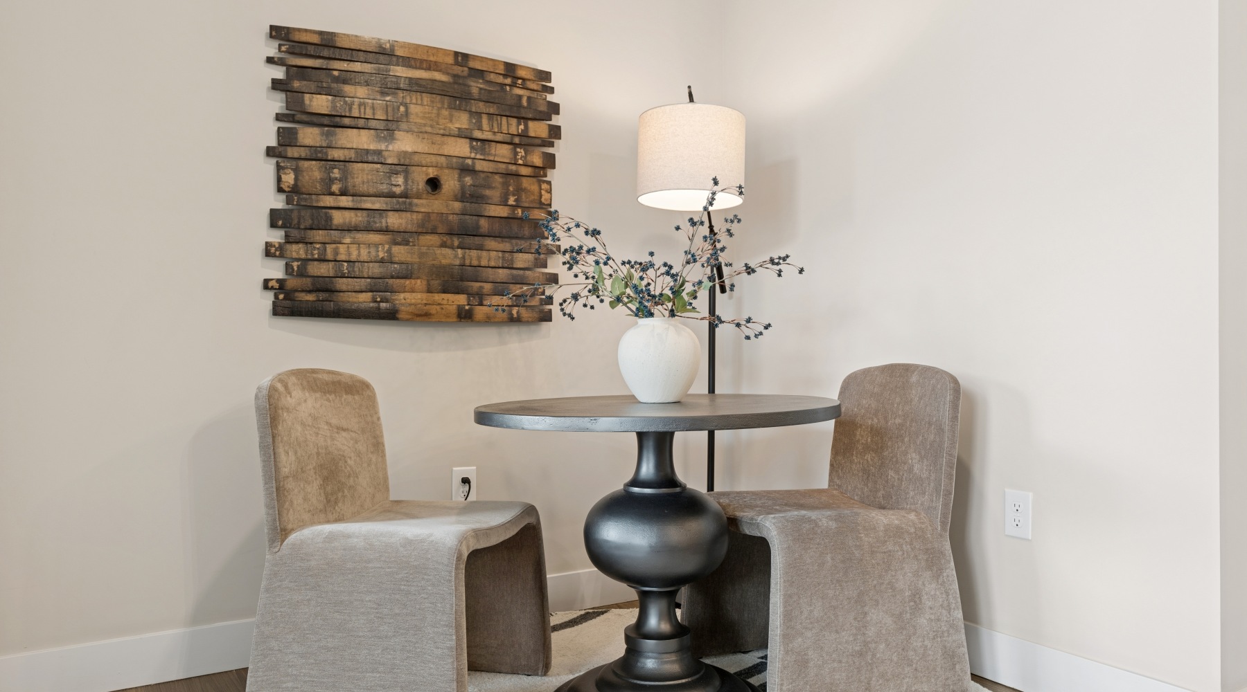 chair and table relaxing corner