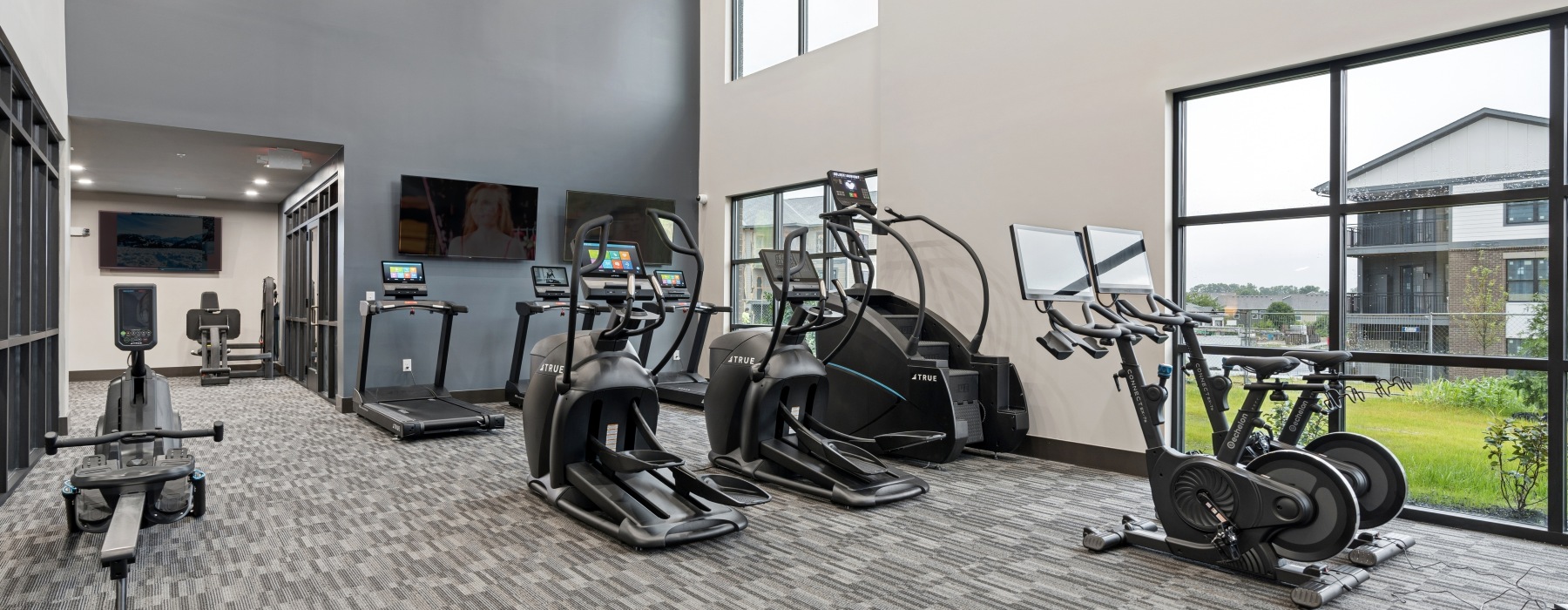 Gym with workout machines
